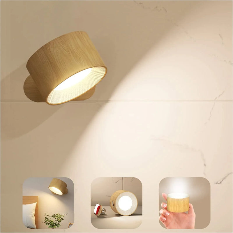 360° Rotating Wall Light | Wireless & Rechargeable