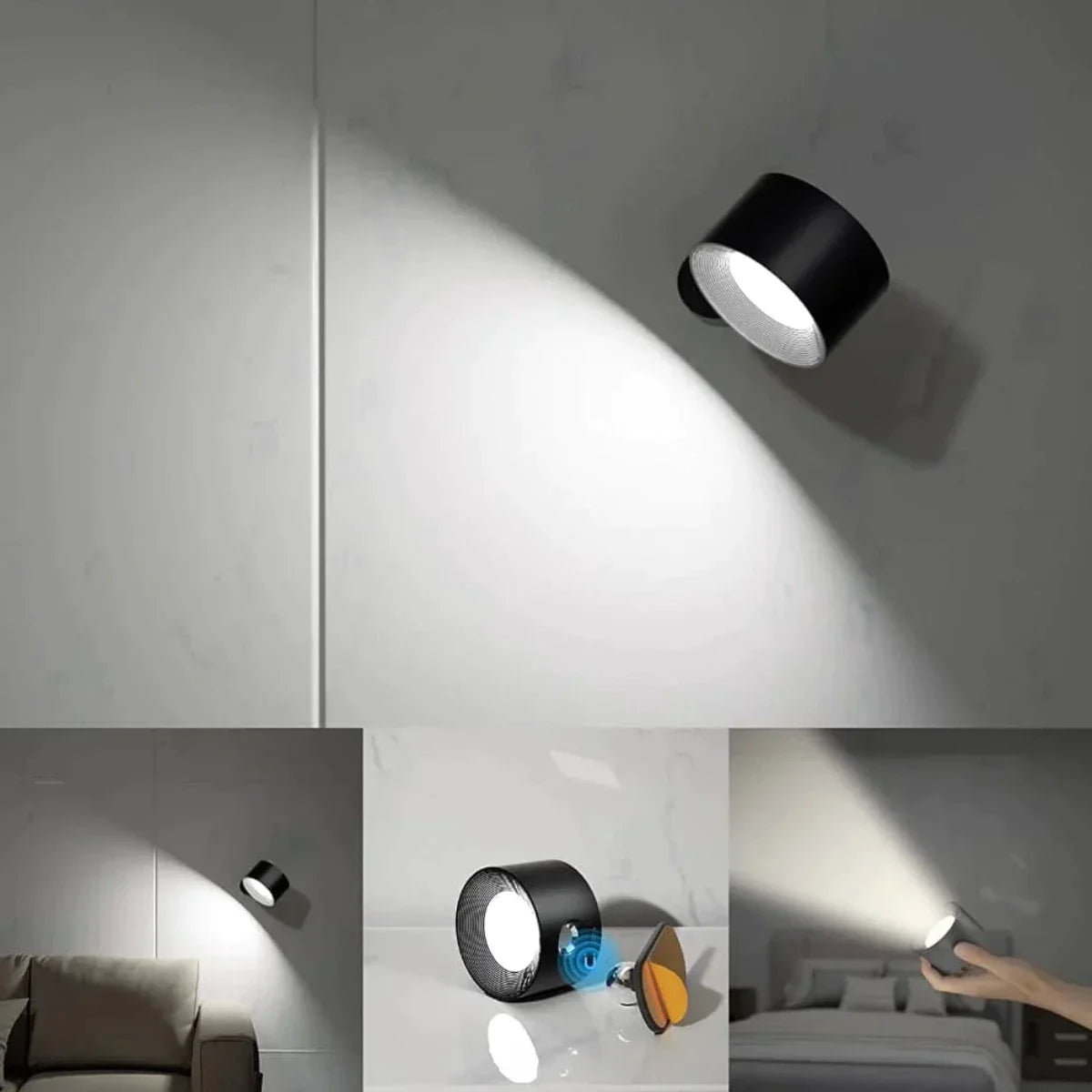 360° Rotating Wall Light | Wireless & Rechargeable