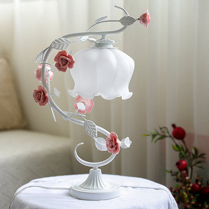 Vintage Rose Table Lamp | Floral Bedside Light