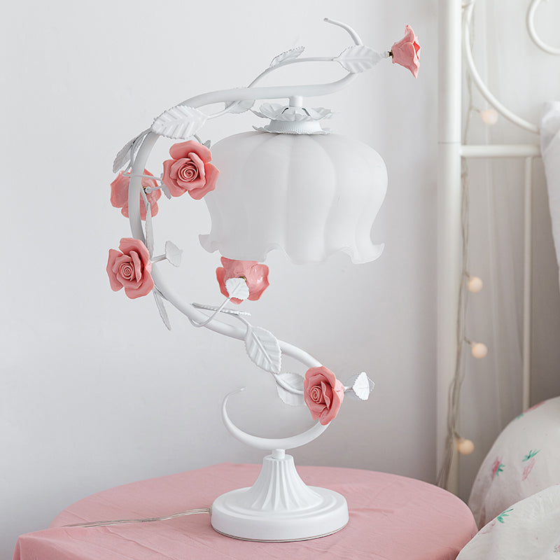 Vintage Rose Table Lamp | Floral Bedside Light