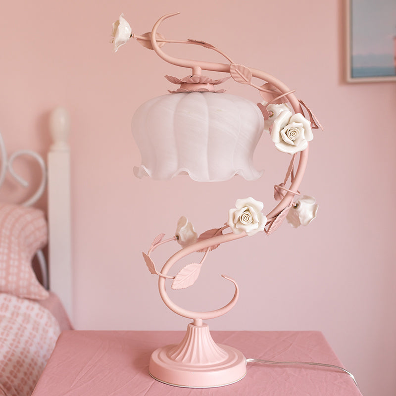 Vintage Rose Table Lamp | Floral Bedside Light