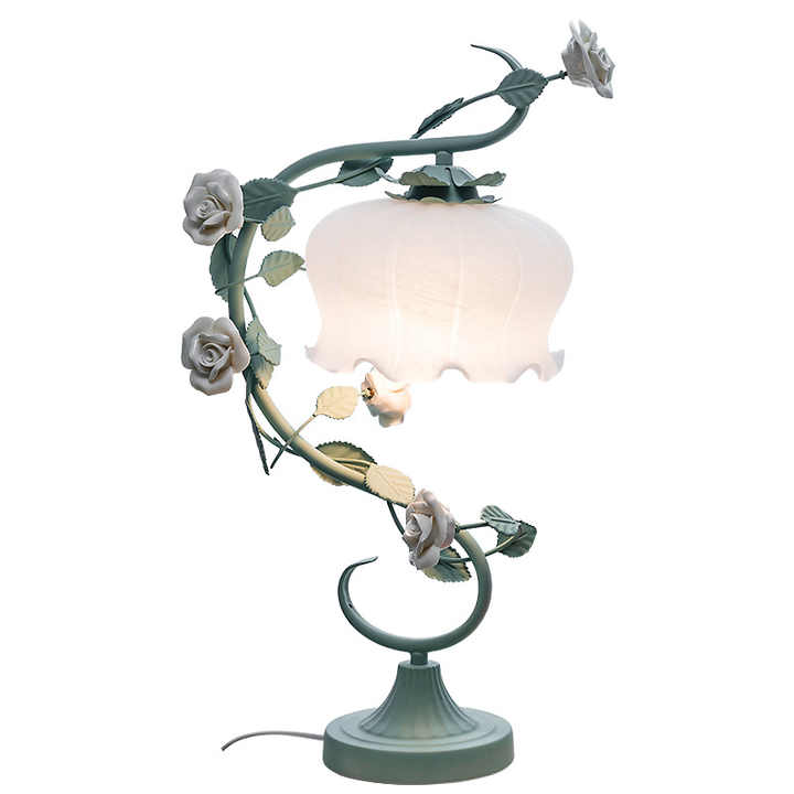 Vintage Rose Table Lamp | Floral Bedside Light
