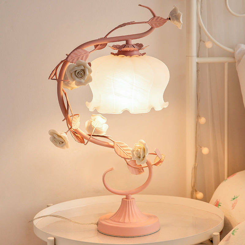 Vintage Rose Table Lamp | Floral Bedside Light